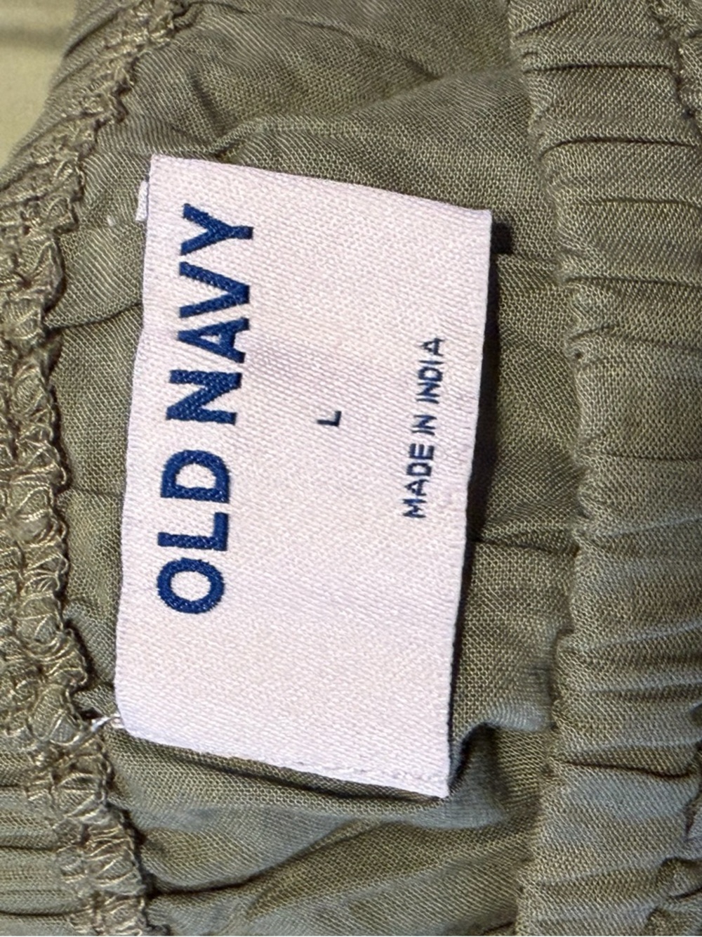 NWOT $55 Old Navy Olive Green Off-Shoulder Tiered Maxi Dress with Eyelet Detail - Picture 5 of 9